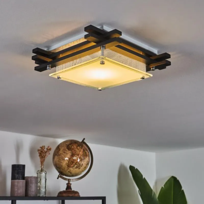 hofstein Plafonnier Balouta Noir, Blanc, 1 lumière