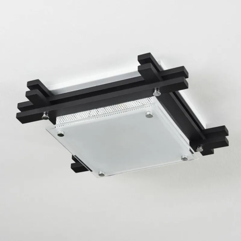 hofstein Plafonnier Balouta Noir, Blanc, 1 lumière