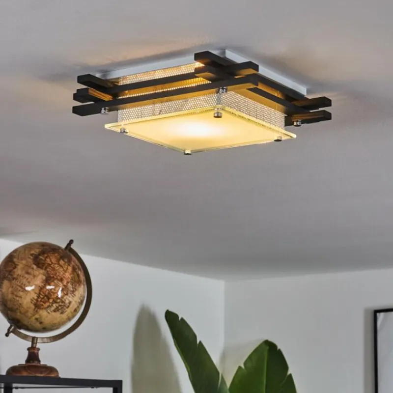 hofstein Plafonnier Balouta Noir, Blanc, 1 lumière