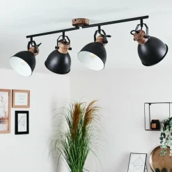 hofstein Plafonnier Banjul Brun, Noir, 4 lumières