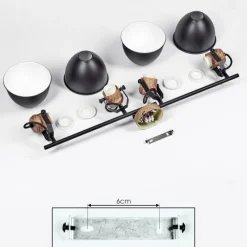 hofstein Plafonnier Banjul Brun, Noir, 4 lumières