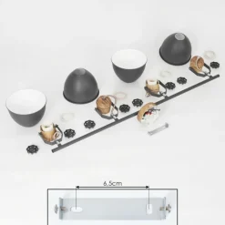 Lampes Industrielles-hofstein Plafonnier Banjul Gris, Blanc, 4 lumières