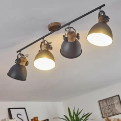 Lampes Industrielles-hofstein Plafonnier Banjul Gris, Blanc, 4 lumières