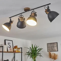 Lampes Industrielles-hofstein Plafonnier Banjul Gris, Blanc, 4 lumières