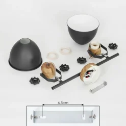 Lampes Industrielles-hofstein Plafonnier Banjul Gris, Bois clair, 2 lumières