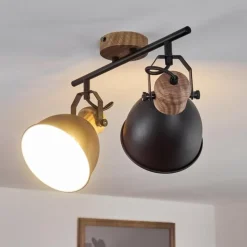 Lampes Industrielles-hofstein Plafonnier Banjul Noir, 2 lumières