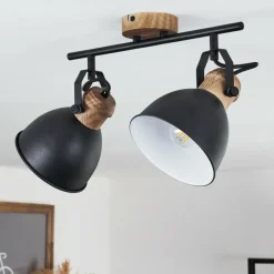 Lampes Industrielles-hofstein Plafonnier Banjul Noir, 2 lumières