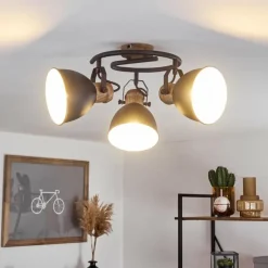 Lampes Industrielles-hofstein Plafonnier Banjul Noir, 3 lumières