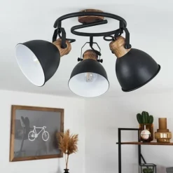 Lampes Industrielles-hofstein Plafonnier Banjul Noir, 3 lumières