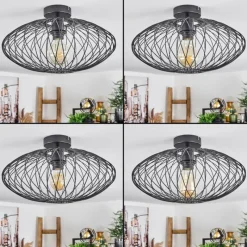 Lampes Industrielles-hofstein Plafonnier Banleou Noir, 1 lumière