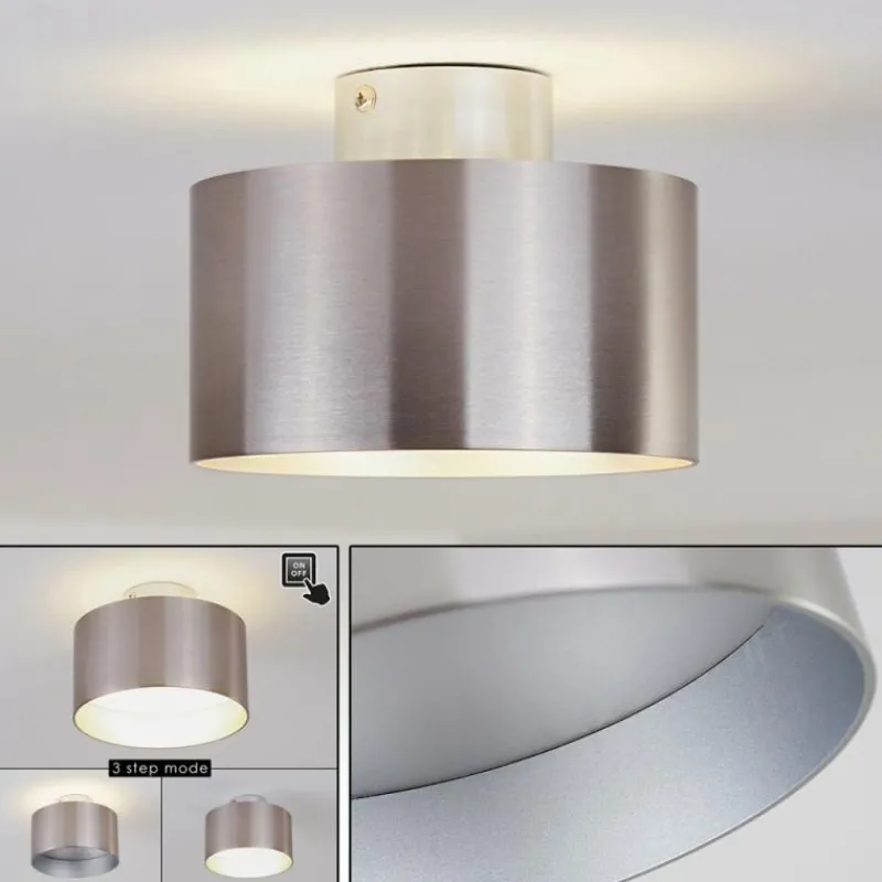 hofstein Plafonnier Baraboo LED Nickel mat, 2 lumières