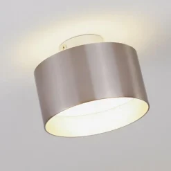 hofstein Plafonnier Baraboo LED Nickel mat, 2 lumières