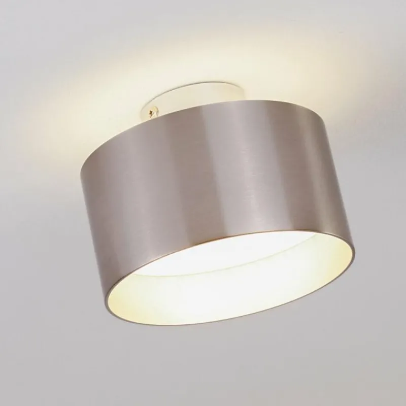 hofstein Plafonnier Baraboo LED Nickel mat, 2 lumières