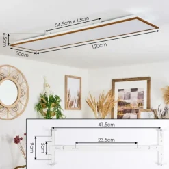 Lampes En Bois-hofstein Plafonnier Barasat LED Blanc, 1 lumière