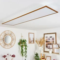 Lampes En Bois-hofstein Plafonnier Barasat LED Blanc, 1 lumière