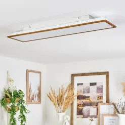 Lampes En Bois-hofstein Plafonnier Barasat LED Blanc, 1 lumière