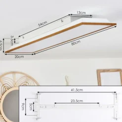 Lampes En Bois-hofstein Plafonnier Barasat LED Blanc, 1 lumière