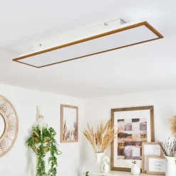 Lampes En Bois-hofstein Plafonnier Barasat LED Blanc, 1 lumière