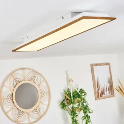 Lampes En Bois-hofstein Plafonnier Barasat LED Blanc, 1 lumière