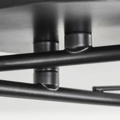 Luminaires Rustiques-hofstein Plafonnier Barasat LED Noir, 4 lumières