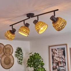 Luminaires Scandinaves-hofstein Plafonnier Barayn Noir, 4 lumières