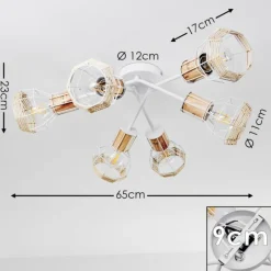 Luminaires Scandinaves-hofstein Plafonnier Barbacena Blanc, 6 lumières