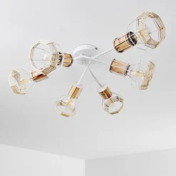 Luminaires Scandinaves-hofstein Plafonnier Barbacena Blanc, 6 lumières