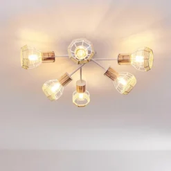 Luminaires Scandinaves-hofstein Plafonnier Barbacena Blanc, 6 lumières