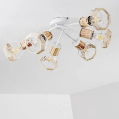 Luminaires Scandinaves-hofstein Plafonnier Barbacena Blanc, 6 lumières