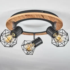 hofstein Plafonnier Bardhaman LED Chrome, Couleur bois, Noir, Blanc, 1 lumière