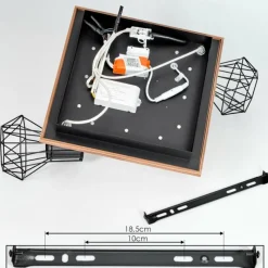 hofstein Plafonnier Bardhaman LED Chrome, Couleur bois, Noir, Blanc, 3 lumières