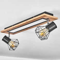 hofstein Plafonnier Bardhaman LED Chrome, Couleur bois, Noir, Blanc, 3 lumières
