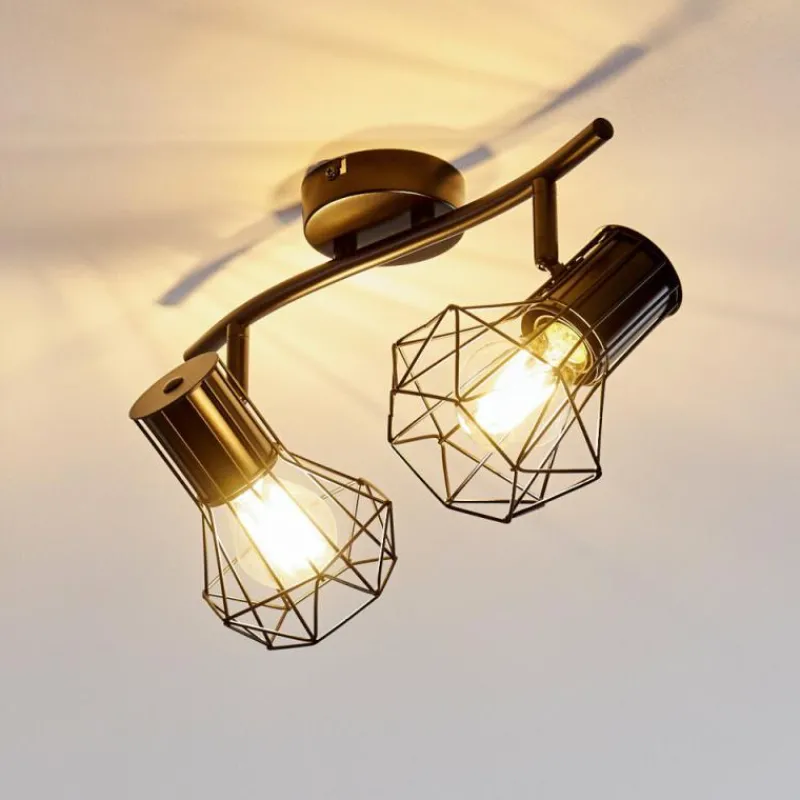 hofstein Plafonnier Bardhaman Noir, 2 lumières