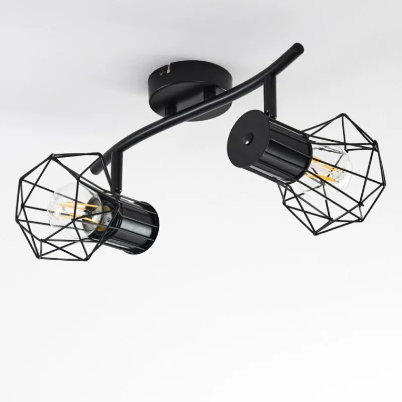 hofstein Plafonnier Bardhaman Noir, 2 lumières