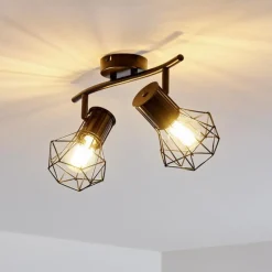 hofstein Plafonnier Bardhaman Noir, 2 lumières