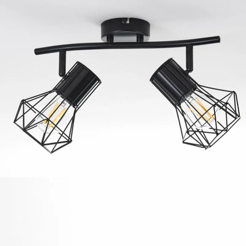 hofstein Plafonnier Bardhaman Noir, 2 lumières