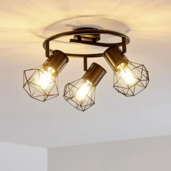 hofstein Plafonnier Bardhaman Noir, 3 lumières