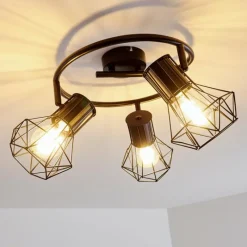 hofstein Plafonnier Bardhaman Noir, 3 lumières