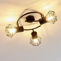 hofstein Plafonnier Bardhaman Noir, 3 lumières