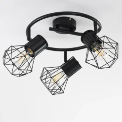 hofstein Plafonnier Bardhaman Noir, 3 lumières