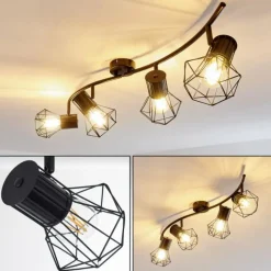 hofstein Plafonnier Bardhaman Noir, 4 lumières