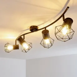 hofstein Plafonnier Bardhaman Noir, 4 lumières