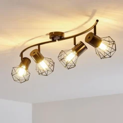 hofstein Plafonnier Bardhaman Noir, 4 lumières