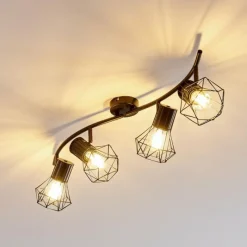 hofstein Plafonnier Bardhaman Noir, 4 lumières