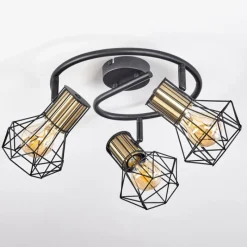 Lampes Industrielles-hofstein Plafonnier Bardhaman Noir, 3 lumières