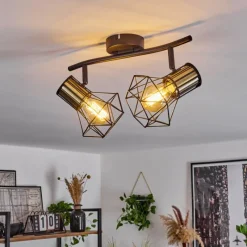 Lampes Industrielles-hofstein Plafonnier Bardhaman Noir, 2 lumières