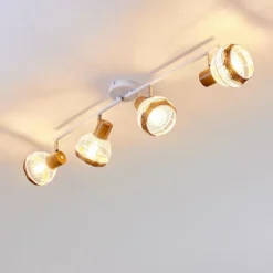 Luminaires Scandinaves-hofstein Plafonnier Bariloche Chrome, Blanc, 4 lumières