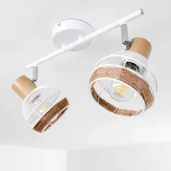 Luminaires Scandinaves-hofstein Plafonnier Bariloche Chrome, Blanc, 2 lumières