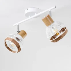 Luminaires Scandinaves-hofstein Plafonnier Bariloche Chrome, Blanc, 2 lumières