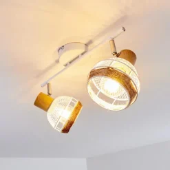 Luminaires Scandinaves-hofstein Plafonnier Bariloche Chrome, Blanc, 2 lumières